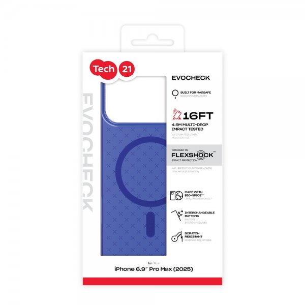 Tech21 iPhone 17 Pro Max -kuori EvoCheck MagSafe Electric Blue