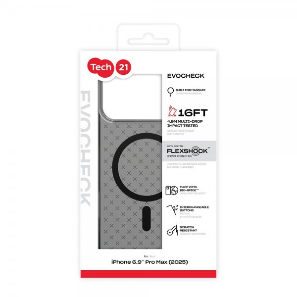Tech21 iPhone 17 Pro Max Kuori EvoCheck MagSafe Smokey Black