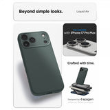 Spigen iPhone 17 Pro Max -kuori Liquid Air Abyss Green