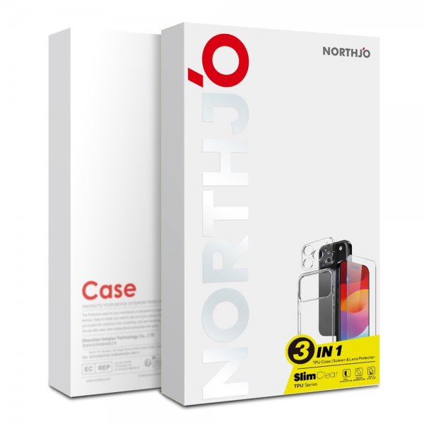 Northjo iPhone 17 Pro Max -suojakuori, jossa näytön- ja kameransuoja 3-in-1