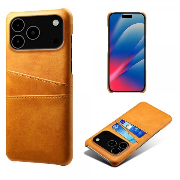 iPhone 17 Pro Max -suojakuori kahdella korttipaikalla, vaaleanruskea