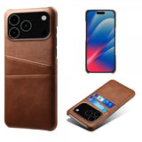 iPhone 17 Pro Max -kuori kahdella korttipaikalla, tummanruskea