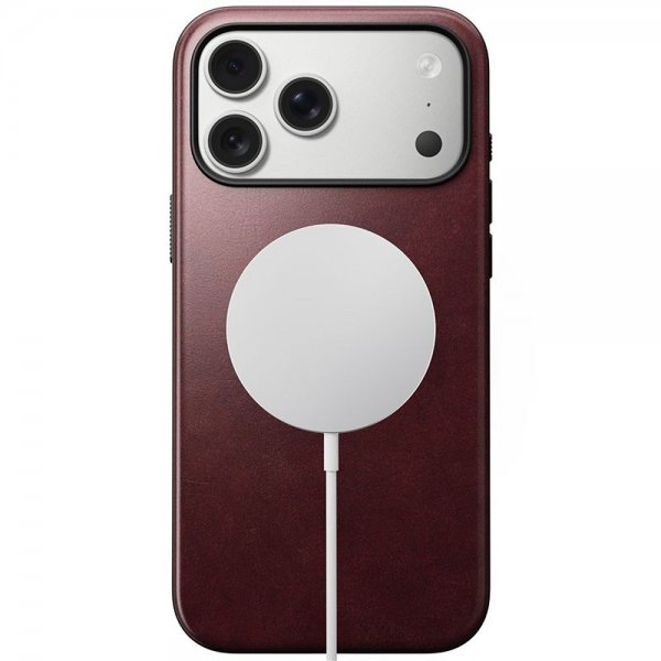 Nomad iPhone 17 Pro Max -suojakuori, Modern Leather Case, Horween Burgundy