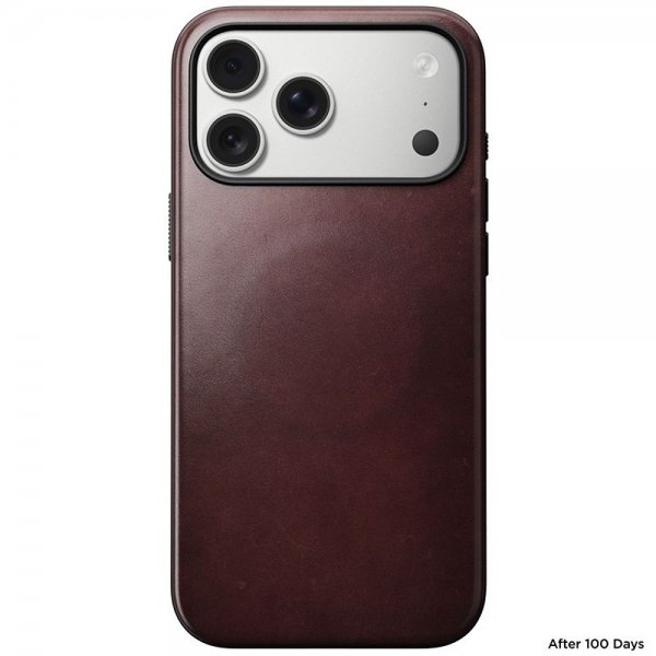 Nomad iPhone 17 Pro Max -suojakuori, Modern Leather Case, Horween Burgundy
