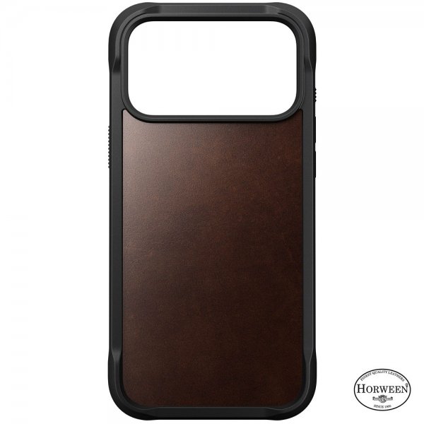 Nomad iPhone 17 Pro Max -suojakuori, Rugged Leather Case, Horween Rustic Brown