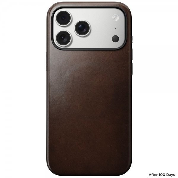 Nomad iPhone 17 Pro Max -kuori Modern Leather Case Horween Rustic Brown
