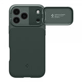 Spigen iPhone 17 Pro Max -kuori Optik Armor MagFit Abyss Green