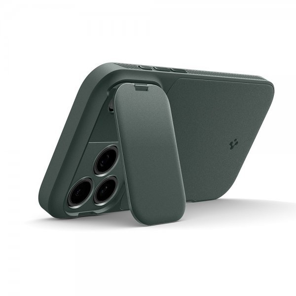 Spigen iPhone 17 Pro Max -kuori Optik Armor MagFit Abyss Green