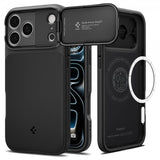 Spigen iPhone 17 Pro Max -kuori Optik Armor MagFit Musta