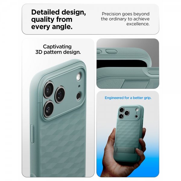 Spigen iPhone 17 Pro Max -kuori Parallax S MagFit Sage Green