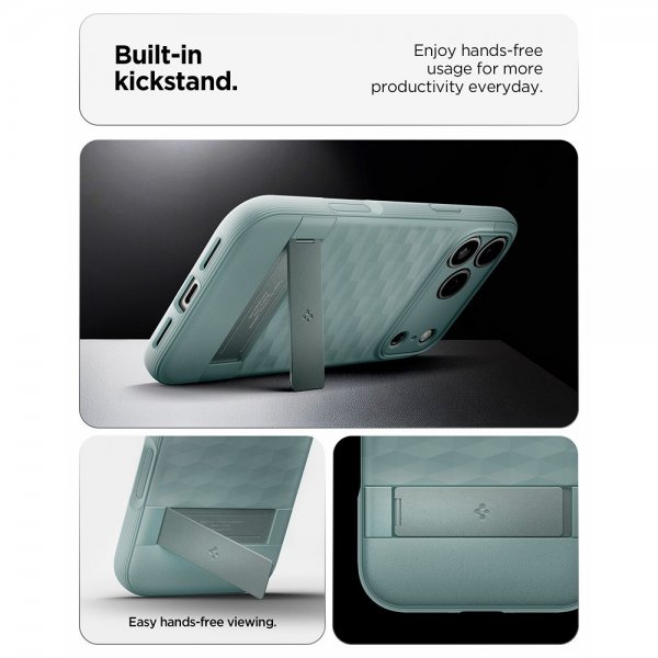Spigen iPhone 17 Pro Max -kuori Parallax S MagFit Sage Green