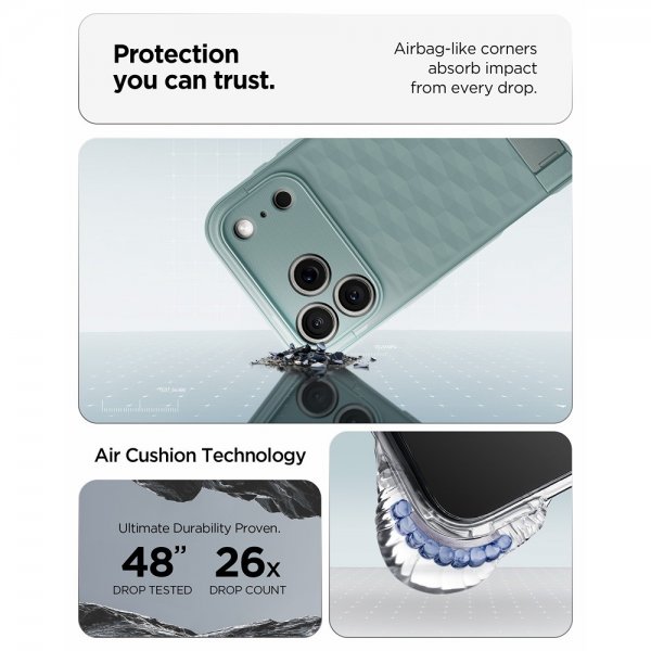 Spigen iPhone 17 Pro Max -kuori Parallax S MagFit Sage Green