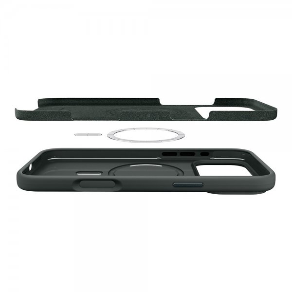 Spigen iPhone 17 Pro Max kuori Silicone Fit MagFit Abyss Green
