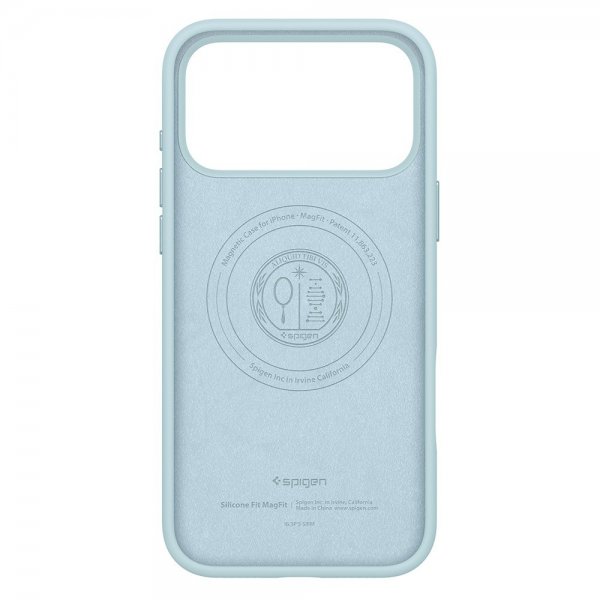 Spigen iPhone 17 Pro Max -kuori Silicone Fit MagFit Mute Blue