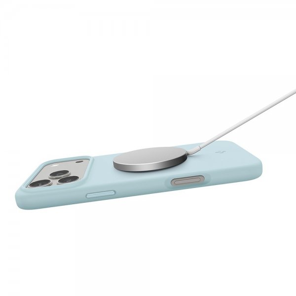 Spigen iPhone 17 Pro Max -kuori Silicone Fit MagFit Mute Blue