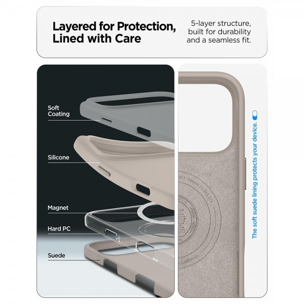 Spigen iPhone 17 Pro Max kuori Silicone Fit MagFit Stone