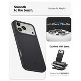 Spigen iPhone 17 Pro Max kuori Silicone Fit MagFit musta