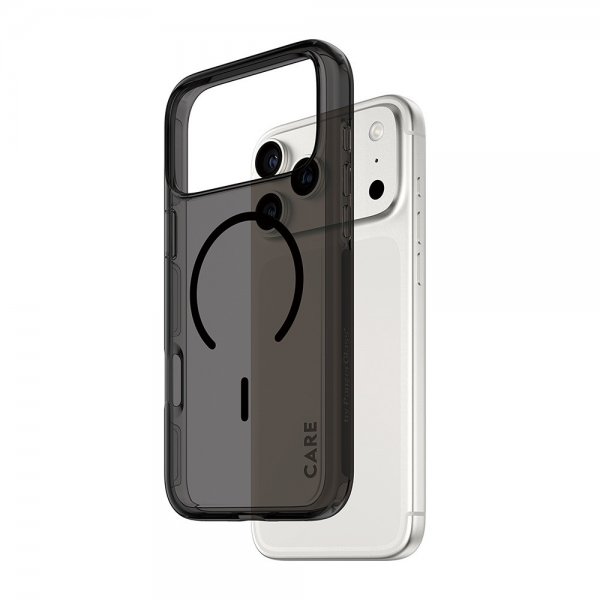 CARE by PanzerGlass iPhone 17 Pro Max -kuori, Smokey MagSafe, musta