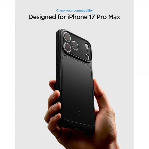 Spigen iPhone 17 Pro Max Kuori Thin Fit MagFit Musta