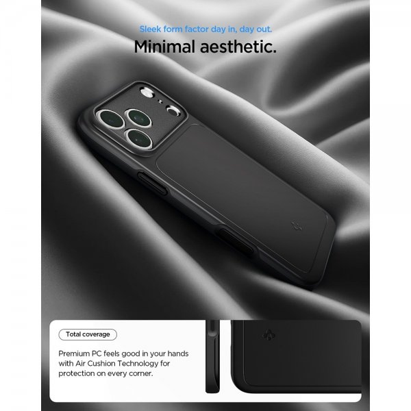 Spigen iPhone 17 Pro Max Kuori Thin Fit MagFit Musta