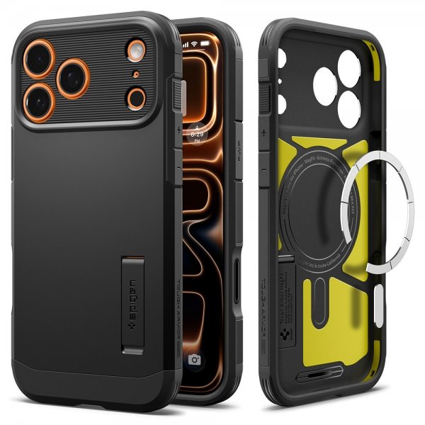 Spigen iPhone 17 Pro Max Kuori Tough Armor T MagFit Musta