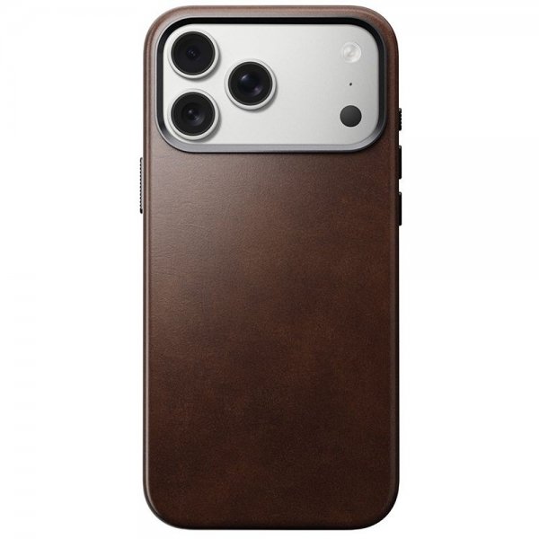 Nomad iPhone 17 Pro Max -kuori, perinteinen nahkakuori, Horween Rustic Brown