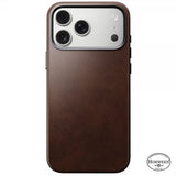 Nomad iPhone 17 Pro Max -kuori, perinteinen nahkakuori, Horween Rustic Brown