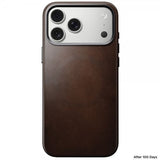 Nomad iPhone 17 Pro Max -kuori, perinteinen nahkakuori, Horween Rustic Brown