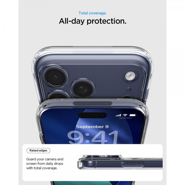 Spigen iPhone 17 Pro Max Ultra Hybrid MagFit -suojakuori, kirkas, Deep Blue