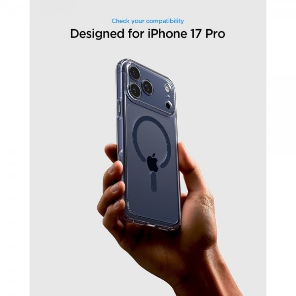 Spigen iPhone 17 Pro Max Ultra Hybrid MagFit -suojakuori, kirkas, Deep Blue