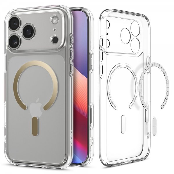 Spigen iPhone 17 Pro Max Ultra Hybrid MagFit Clear Gold -kuori