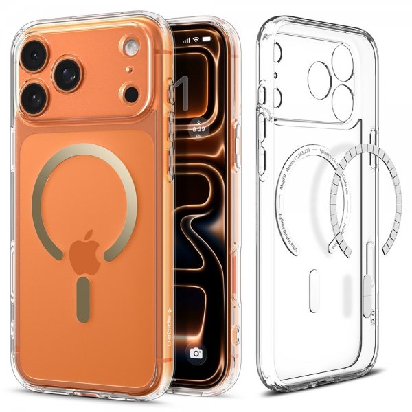 Spigen iPhone 17 Pro Max Ultra Hybrid MagFit Clear Gold -kuori