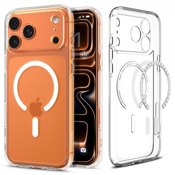 Spigen iPhone 17 Pro Max -suojakuori Ultra Hybrid MagFit Clear White