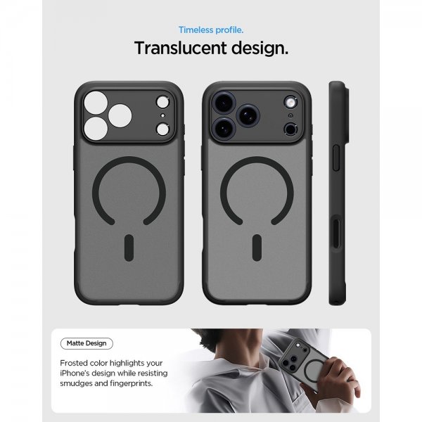 Spigen iPhone 17 Pro Max Ultra Hybrid MagFit Frost Black -suojakuori