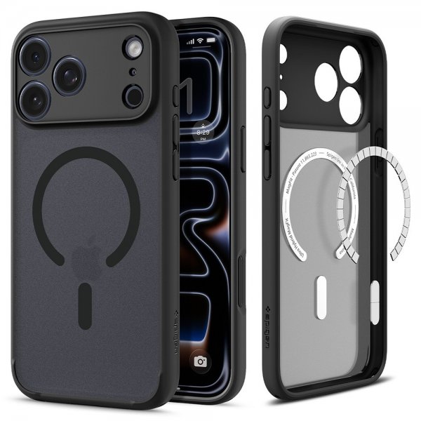 Spigen iPhone 17 Pro Max Ultra Hybrid MagFit Frost Black -suojakuori