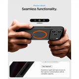 Spigen iPhone 17 Pro Max -kuori Ultra Hybrid MagFit Frost Black Orange