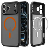 Spigen iPhone 17 Pro Max -kuori Ultra Hybrid MagFit Frost Black Orange