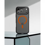 Spigen iPhone 17 Pro Max -kuori Ultra Hybrid MagFit Frost Black Orange