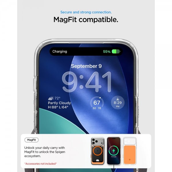Spigen iPhone 17 Pro Max -kuori Ultra Hybrid T MagFit Glossy Orange