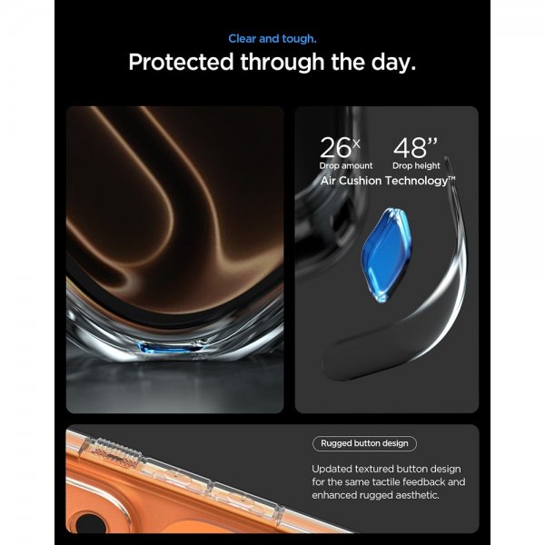 Spigen iPhone 17 Pro Max -kuori Ultra Hybrid T MagFit Glossy Orange