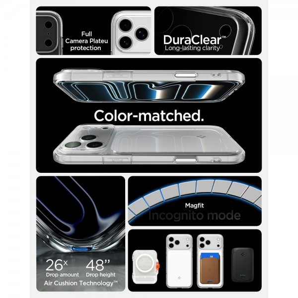 Spigen iPhone 17 Pro Max -kuori Ultra Hybrid T MagFit Glossy White