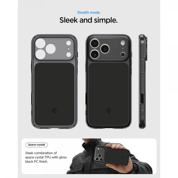Spigen iPhone 17 Pro Max -kuori Ultra Hybrid T MagFit Matte Black