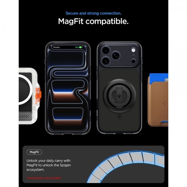 Spigen iPhone 17 Pro Max -kuori Ultra Hybrid T MagFit Matte Black