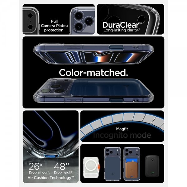 Spigen iPhone 17 Pro Max Ultra Hybrid T MagFit Mattasininen kuori