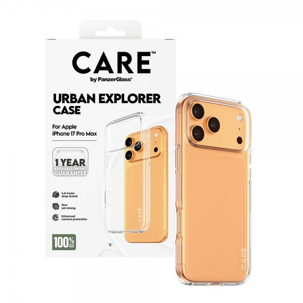 CARE by PanzerGlass iPhone 17 Pro Max Urban Explorer -läpinäkyvä kuori