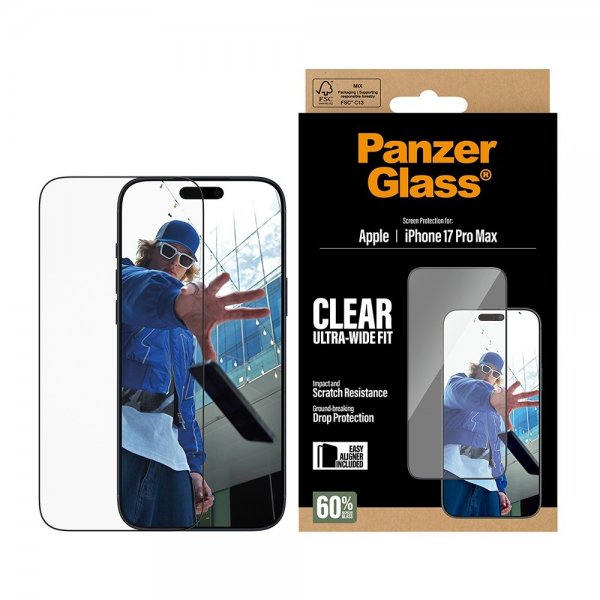 PanzerGlass iPhone 17 Pro Max Näytönsuoja Ultra-Wide Fit EasyAligner