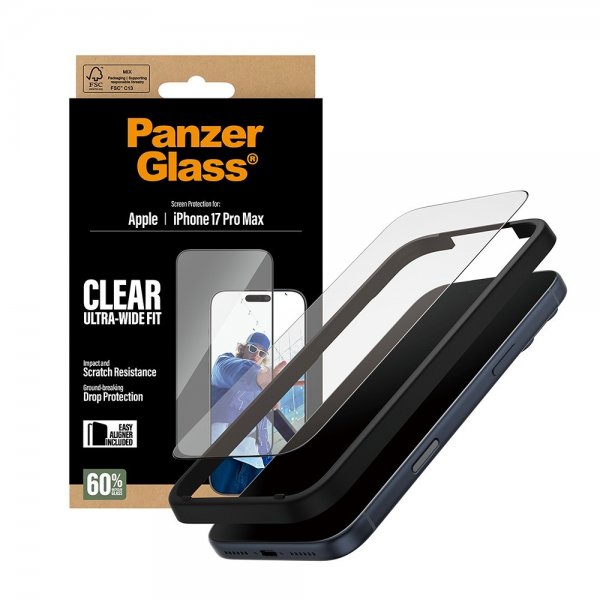 PanzerGlass iPhone 17 Pro Max Näytönsuoja Ultra-Wide Fit EasyAligner