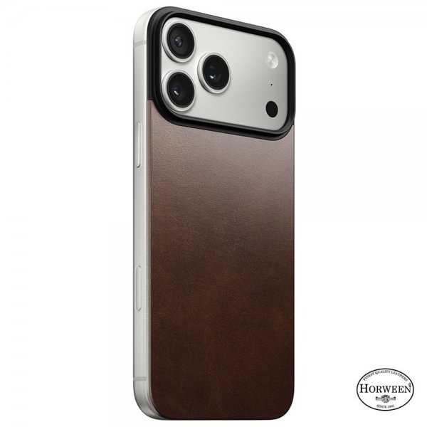 Nomad iPhone 17 Pro Max Skin Mag Nahkatakaosa Rustic Brown