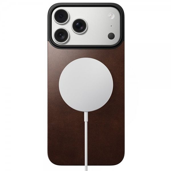 Nomad iPhone 17 Pro Max Skin Mag Nahkatakaosa Rustic Brown