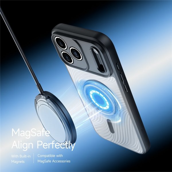 Dux Ducis iPhone 17 Pro -kuori, Aimo Series MagSafe, musta